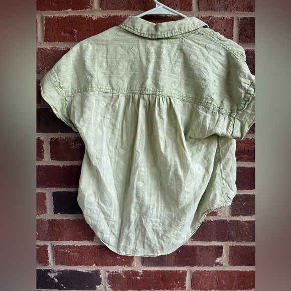 Pilcro Anthropologie The Cammie Surf Blouse in Green Size Small - Picture 7 of 11